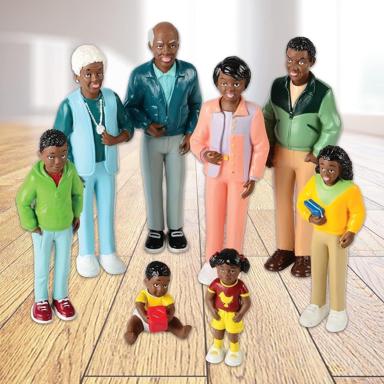 Black Miniature Doll Family