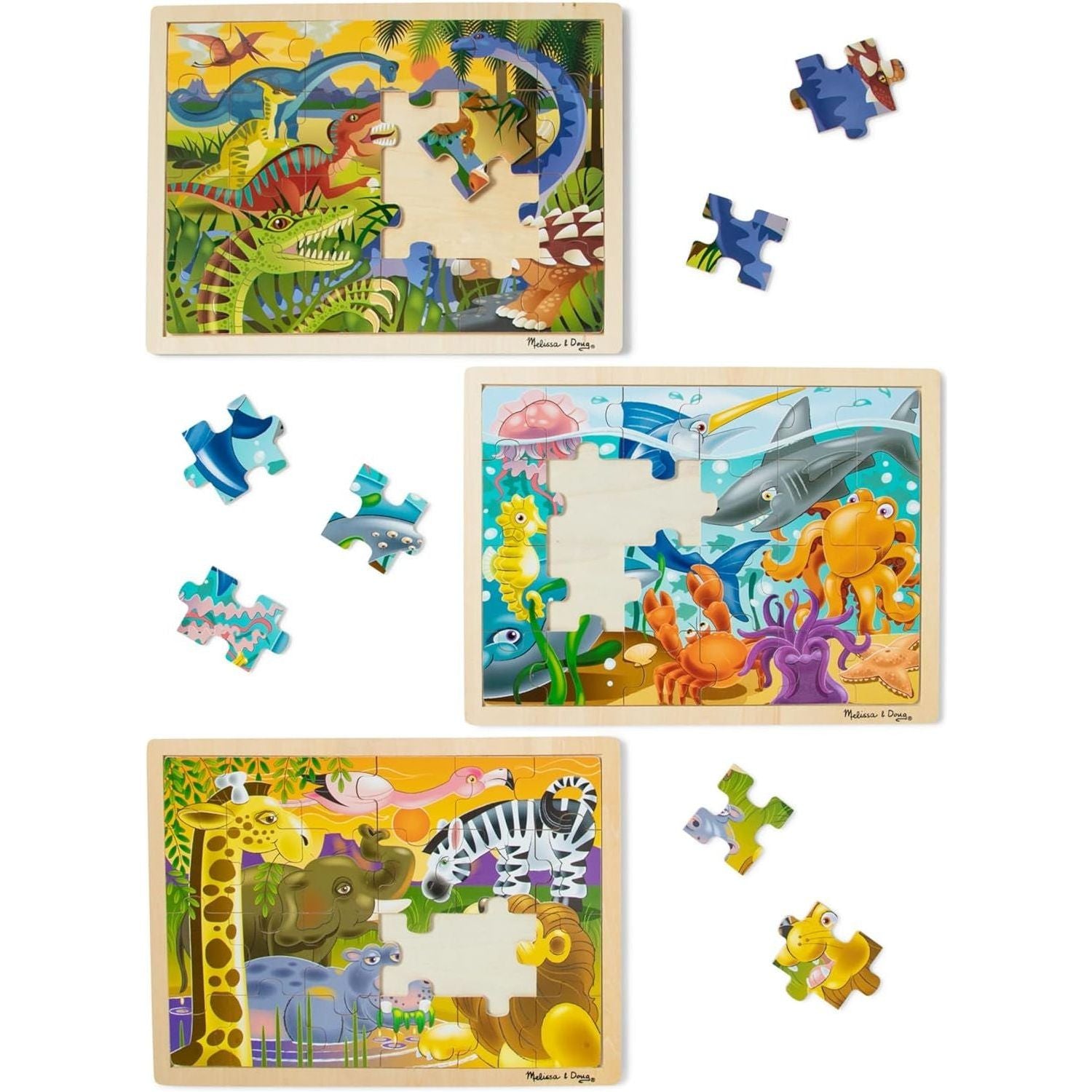 Jigsaw Puzzle Bundle (Dinosaur,Safari and Ocean)