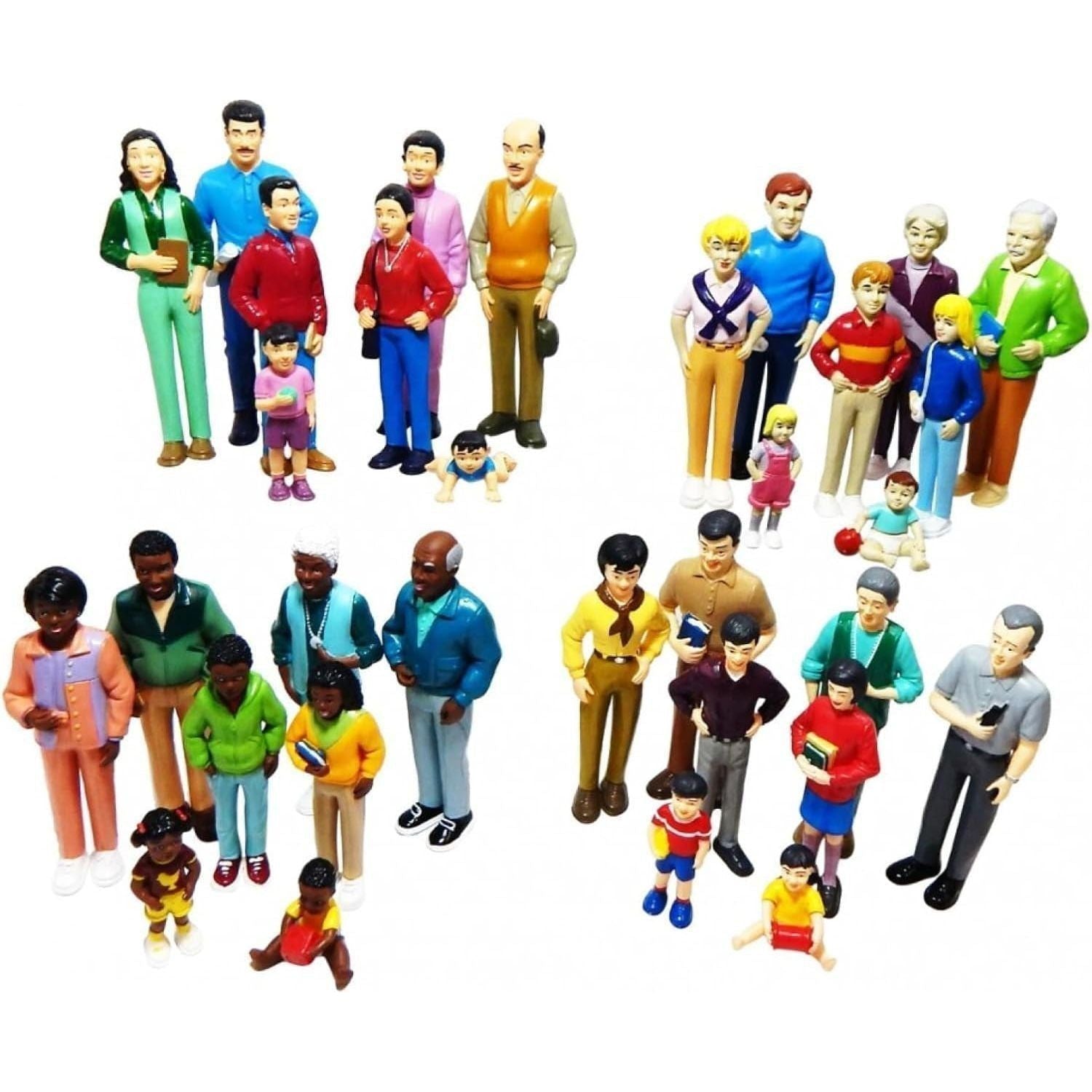 Multi-Ethnic Pretend Play Miniature Family Set