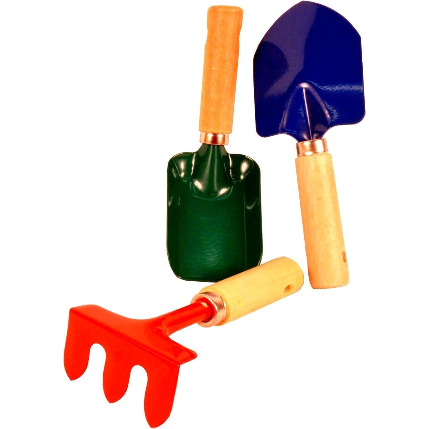 G & F 10012 Justforkids Kids Garden Tools Set with Tote Hand Rake Shovel Trowel,Assorted