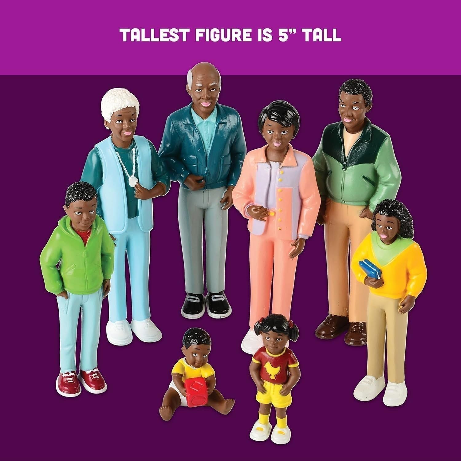 Black Miniature Doll Family