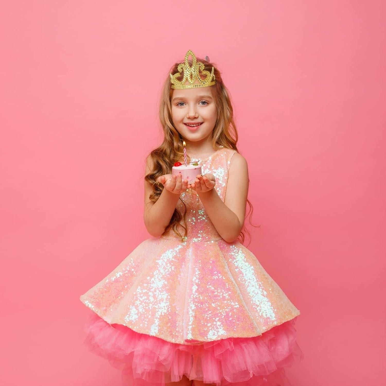 4-Pieces King and Queen Crowns Set for Kids