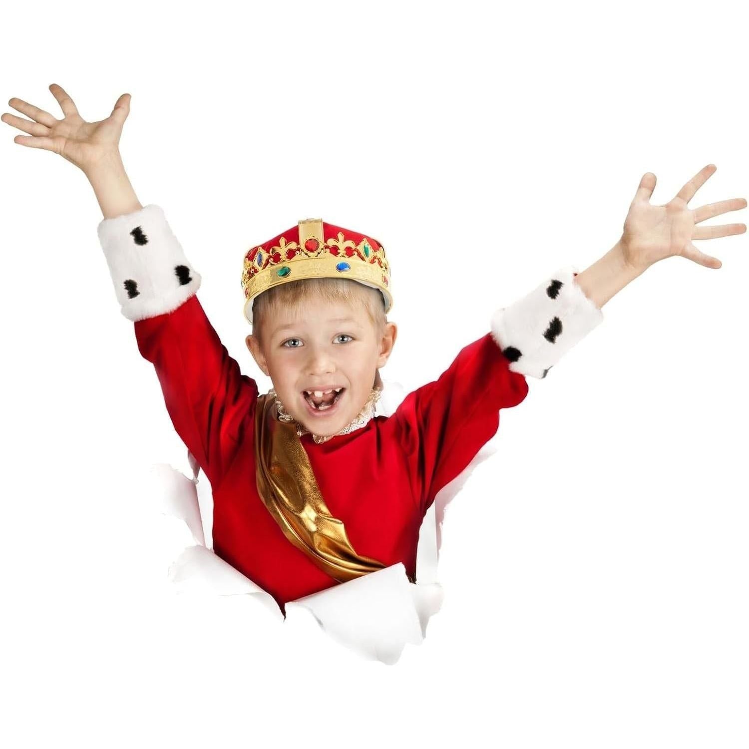 4-Pieces King and Queen Crowns Set for Kids