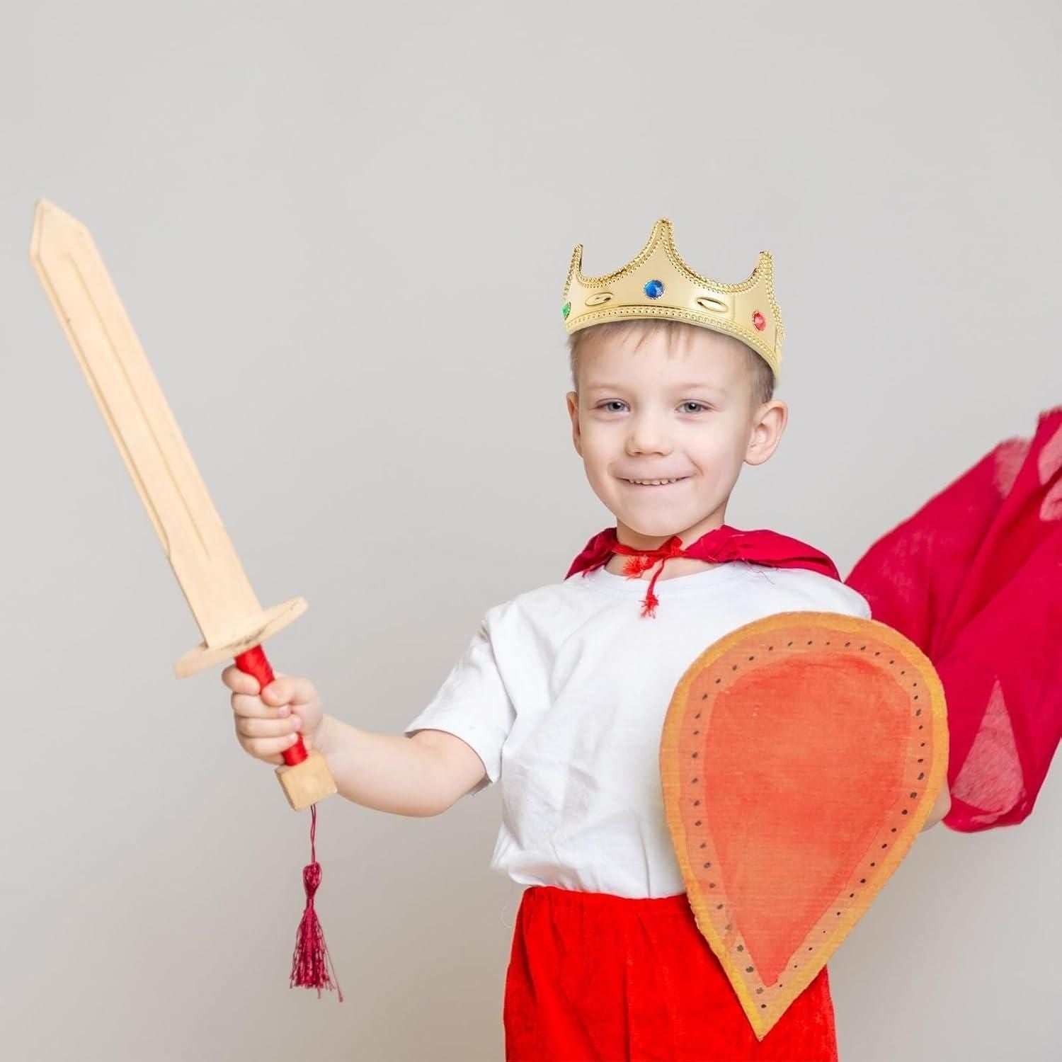 4-Pieces King and Queen Crowns Set for Kids