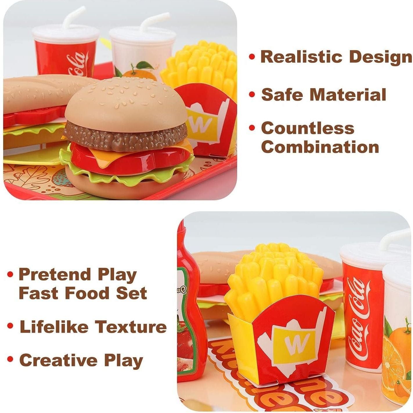 Pretend Fast Food Play Food Set