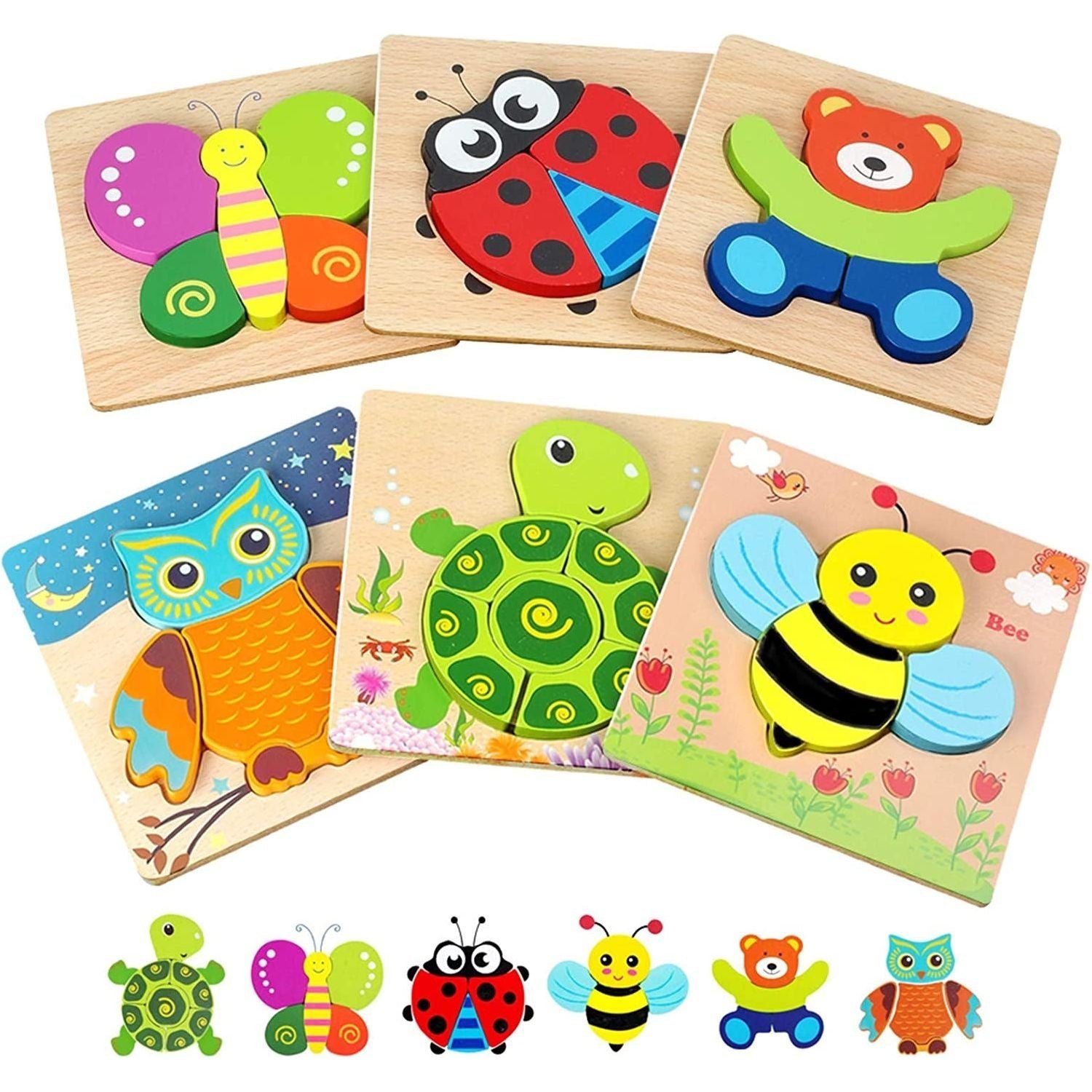  Wooden Jigsaw Animals Puzzles