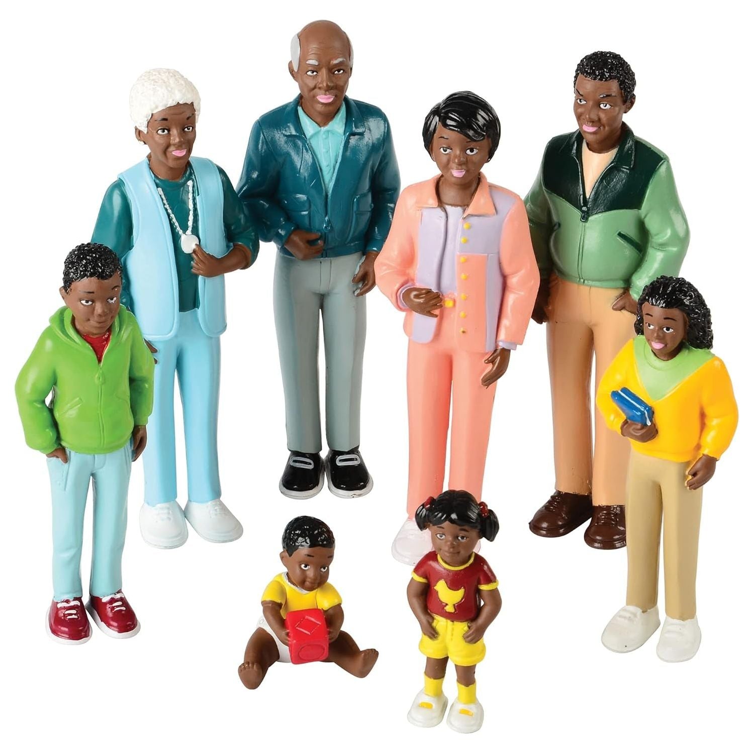 Black Miniature Doll Family