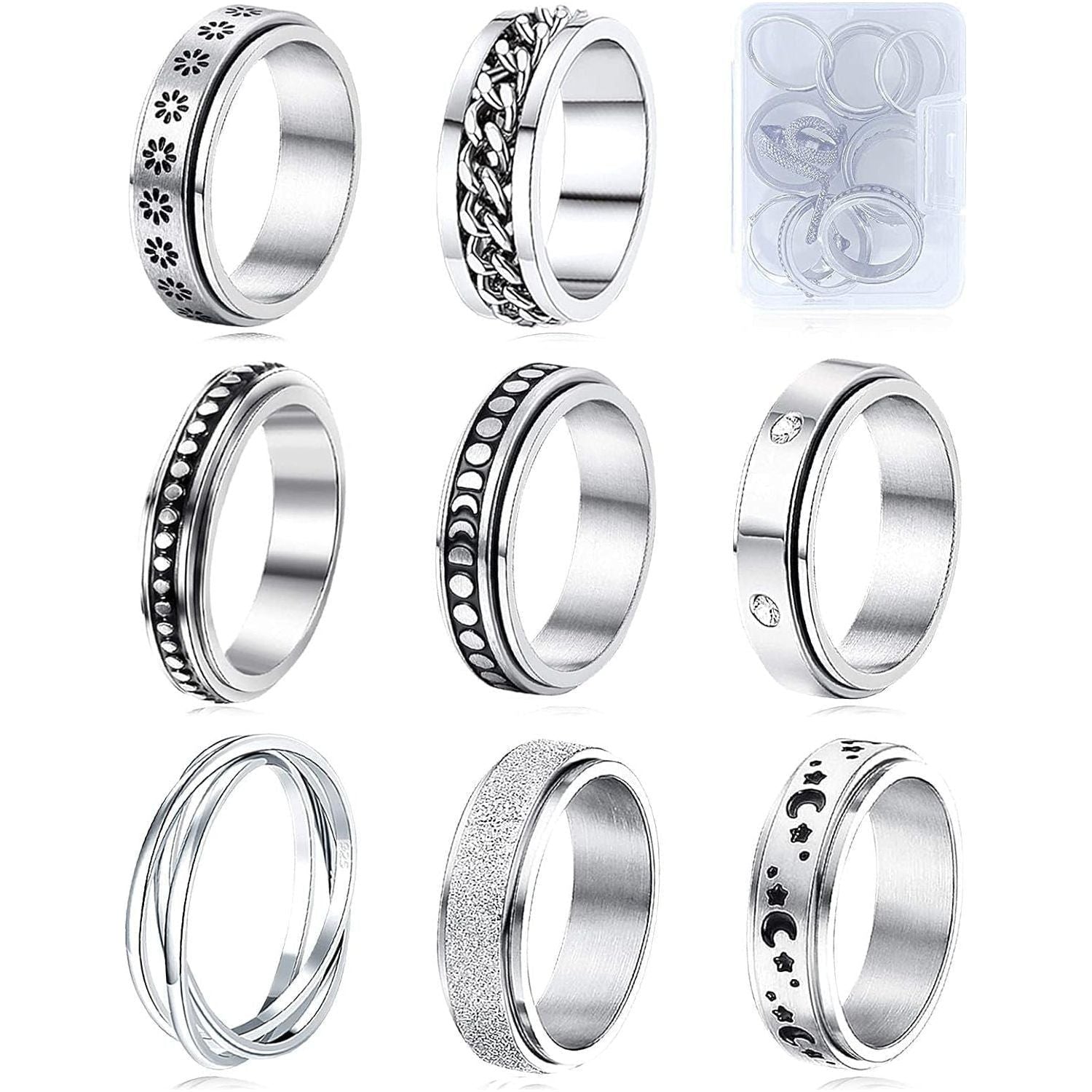 Stainless Steel Fidget Spinner Ring