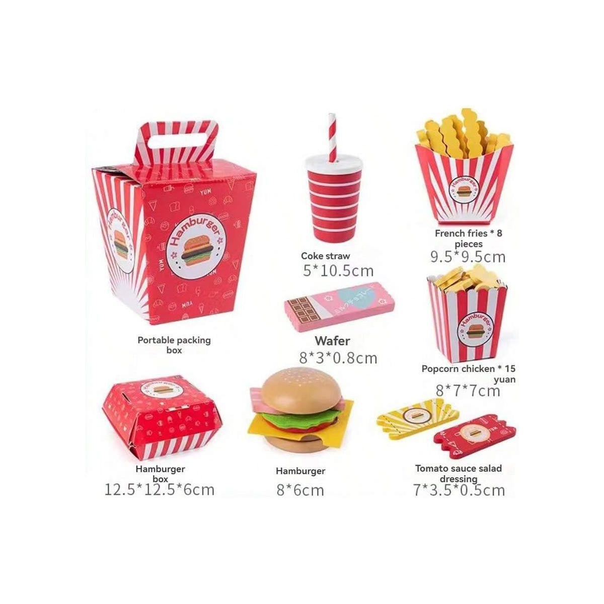 1 Set Kids' Kitchen Toy Simulation Burger Pretend Play Educational Toy with Color Perception