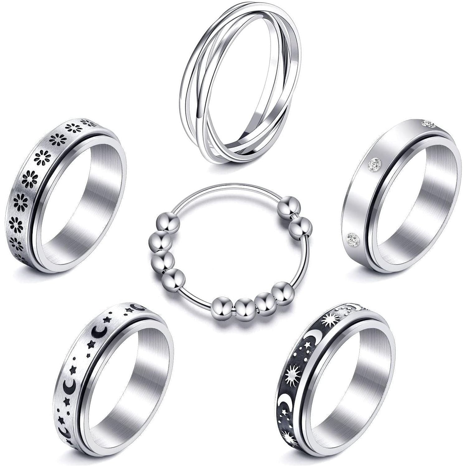 Stainless Steel Fidget Spinner Ring