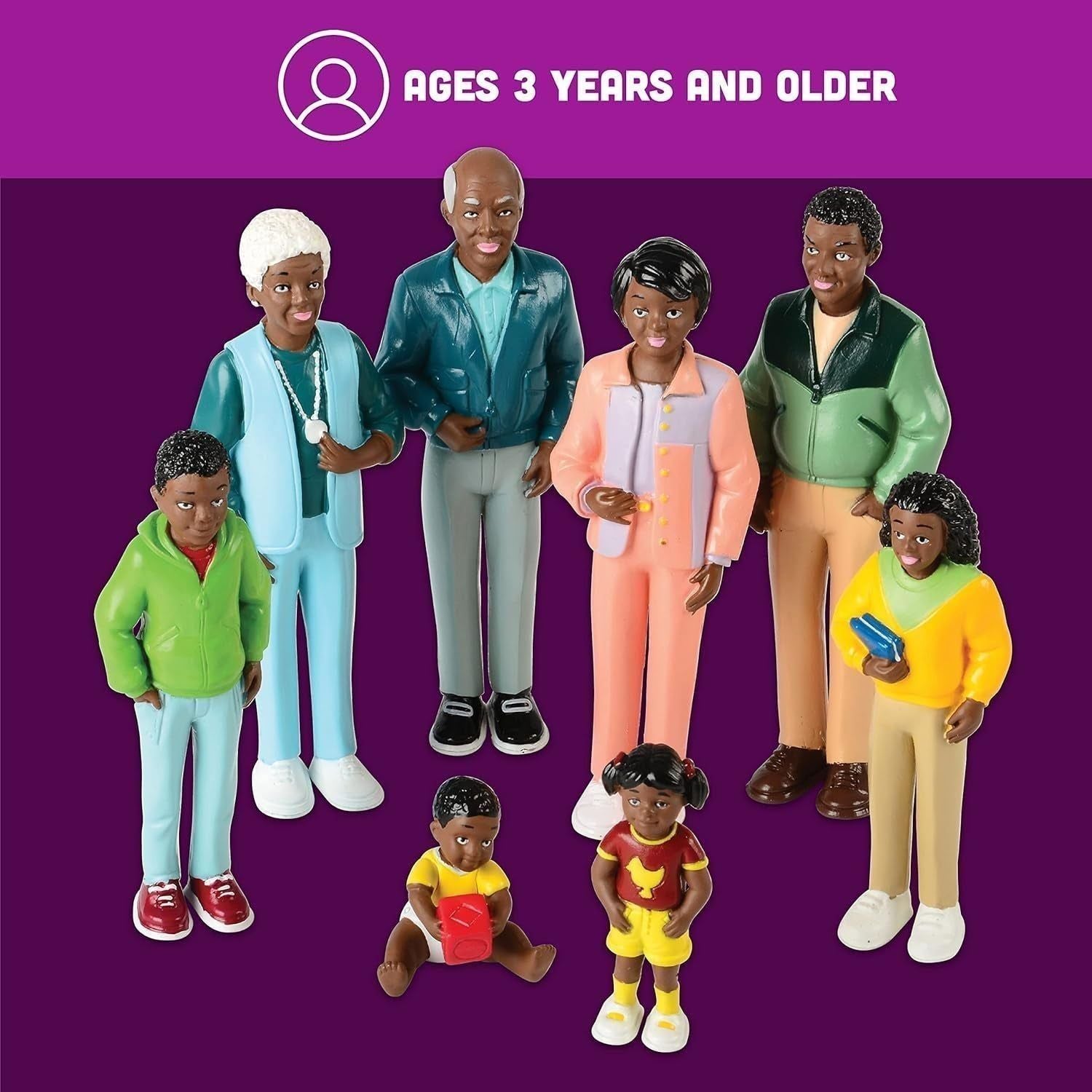 Black Miniature Doll Family