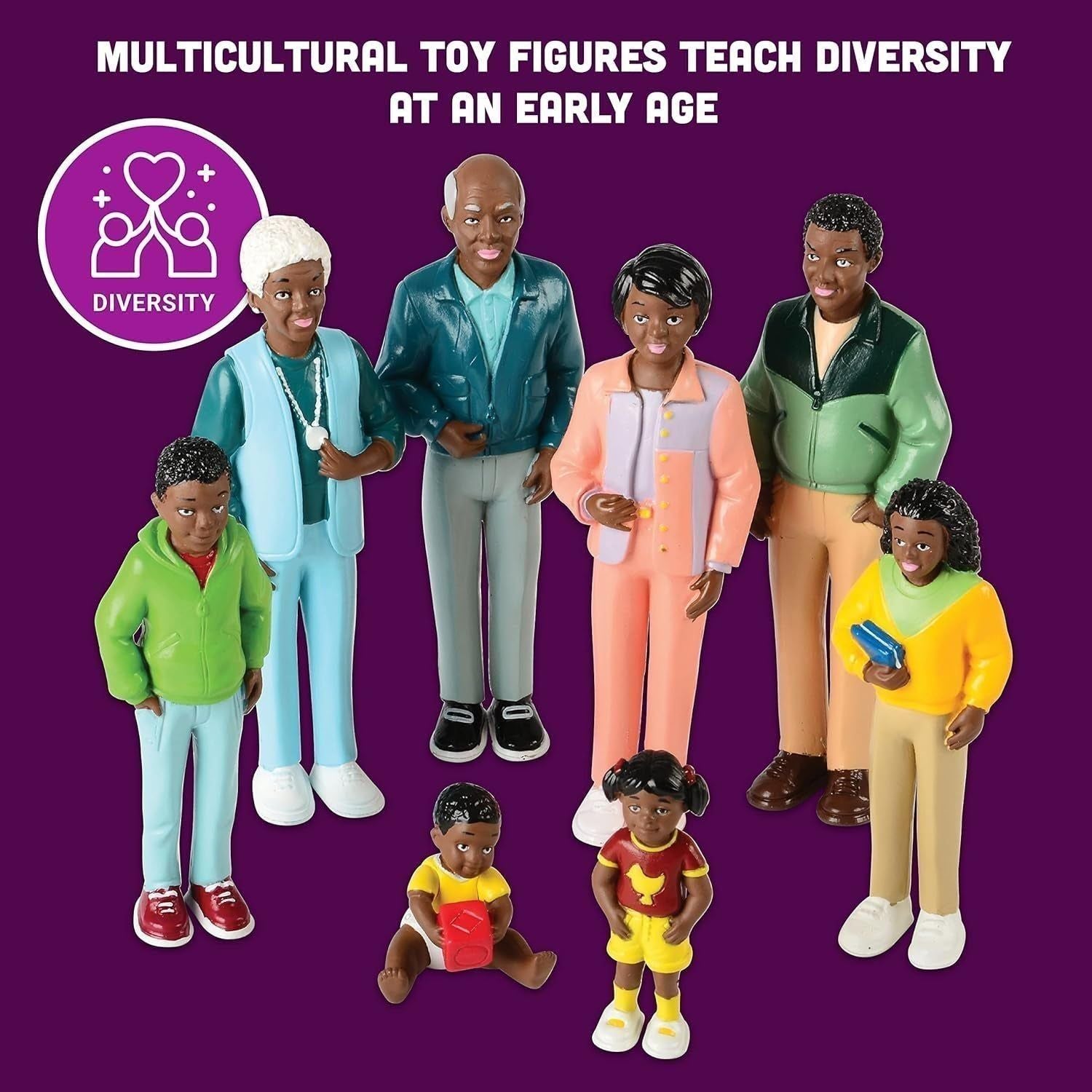 Black Miniature Doll Family