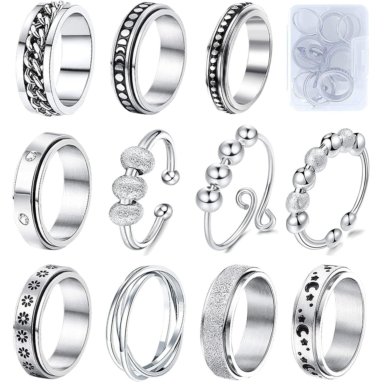 Stainless Steel Fidget Spinner Ring