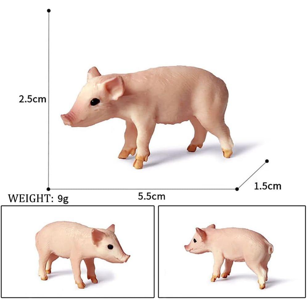 4 Pcs Realistic Farm Pig Animals Model Figure Toy Set, Barn Farm Pig Family Figurines Collection Playset Preschool Science Educational Learn Cognitive Props