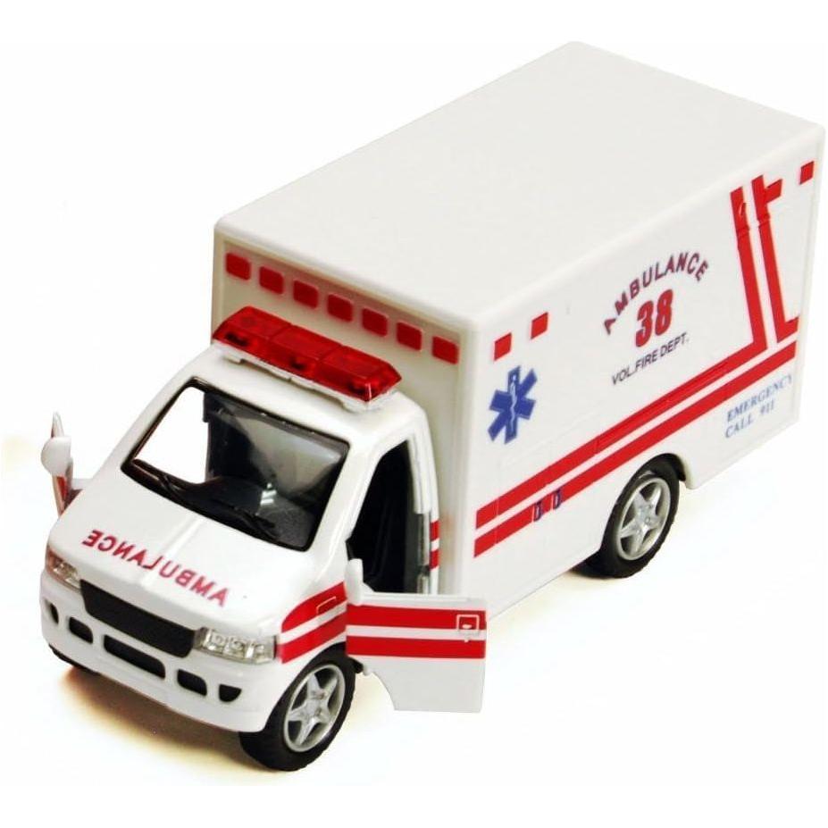 Rescue Team Ambulance 5" Die Cast Metal Cabin W/Pullback Action