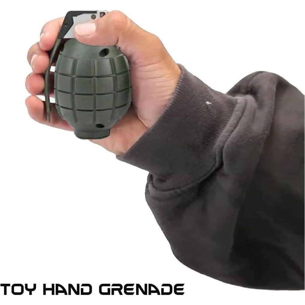 4 Pack Kids Toy Military Army Pretend Play Plastic Hand Grenades with Realistic Sound Effects & Flashing Light