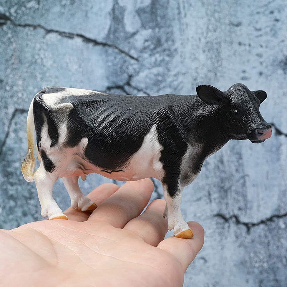 4 Pcs Realistic Farm Cow Animals Model Figure Toy Set, Barn Farm Cow Family Figurines Collection Playset Preschool Science Educational Learn Cognitive Props