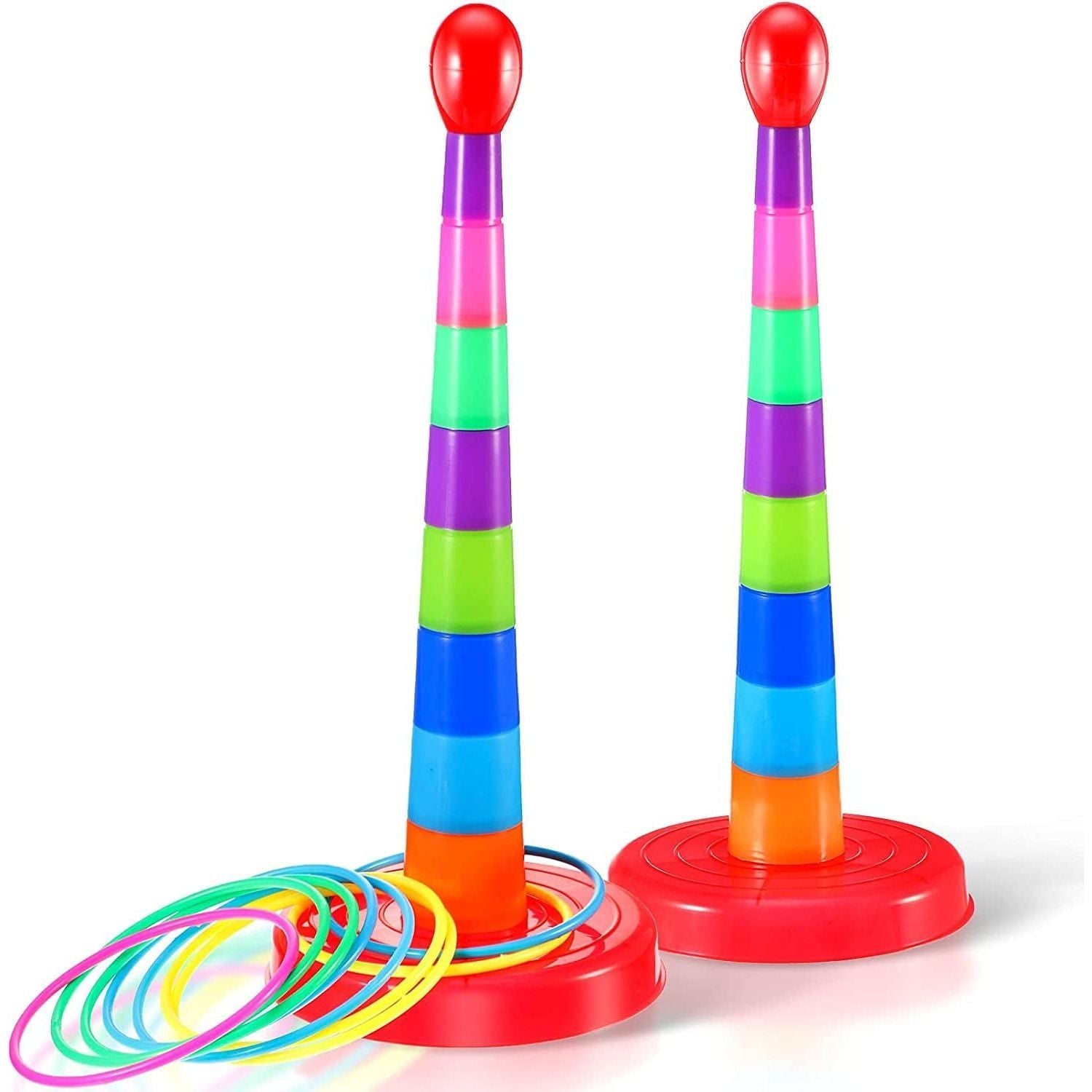 Two Pack 18 Inch Colorful Ring Toss Game Set