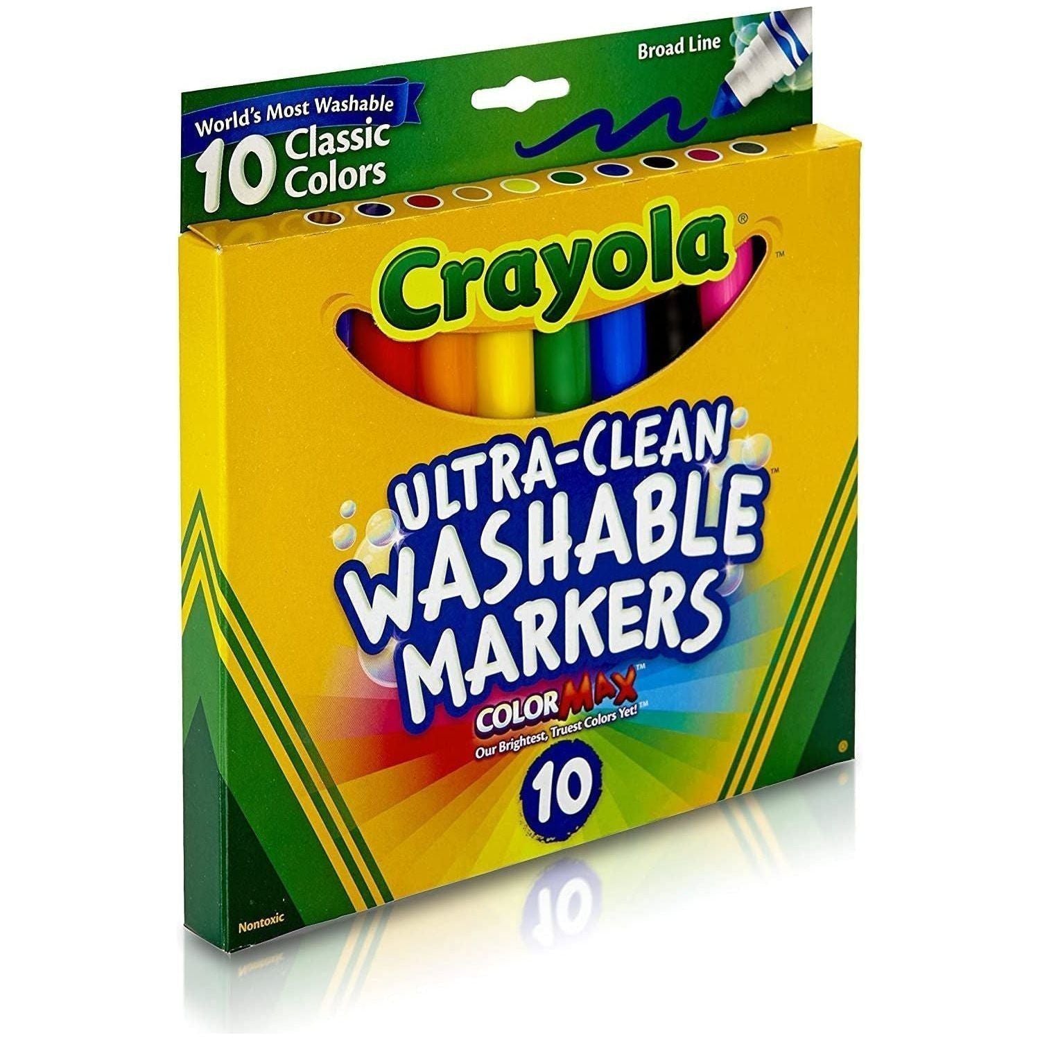 Back to School Supplies, Grades 3-5, Ages 7, 8, 9, 10, Contains 24 Crayons, 10 Washable Broad Line Markers, and 12 Colored Pencils [Amazon Exclusive]