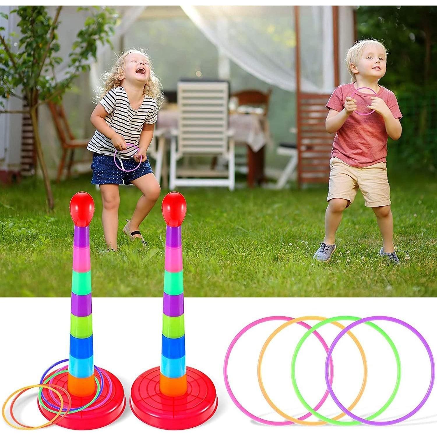 Two Pack 18 Inch Colorful Ring Toss Game Set